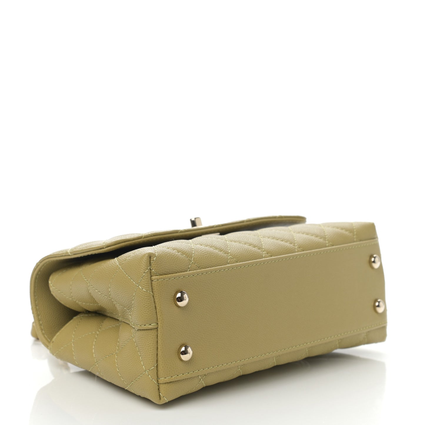Caviar Quilted Mini Coco Handle Flap Light Green