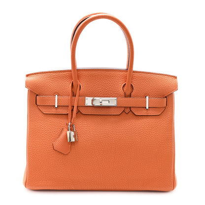 Hermes Taurillon Clemence Birkin 30 Orange 1 of 12
