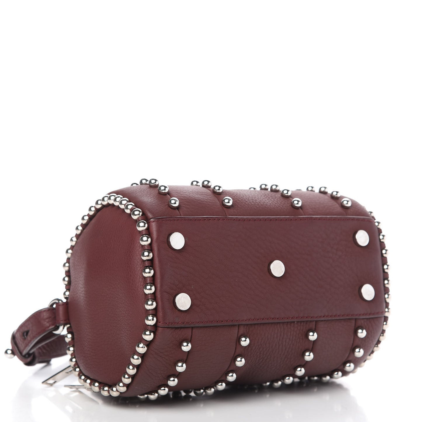 Calfskin Studded Mini Rockie Matte Beet Rodium Hardware