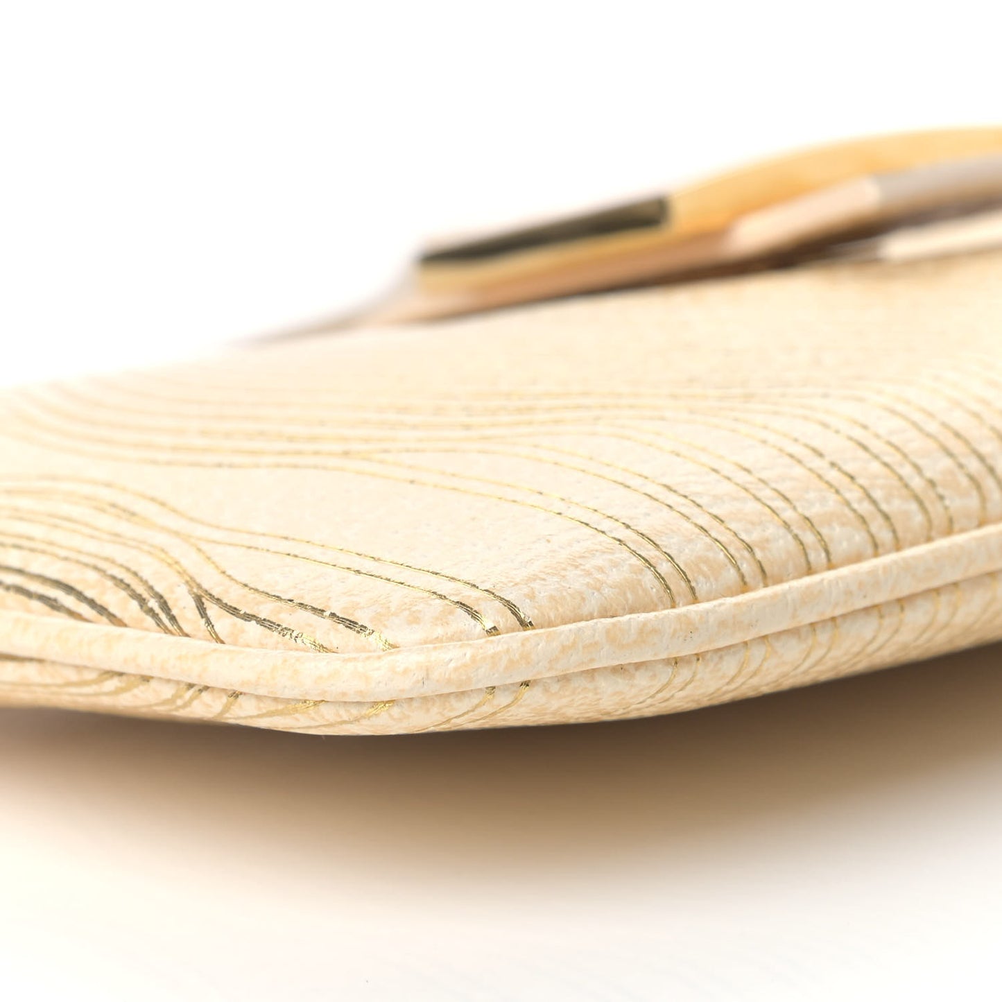 Metallic Calfskin Printed Mini Baguette Gold