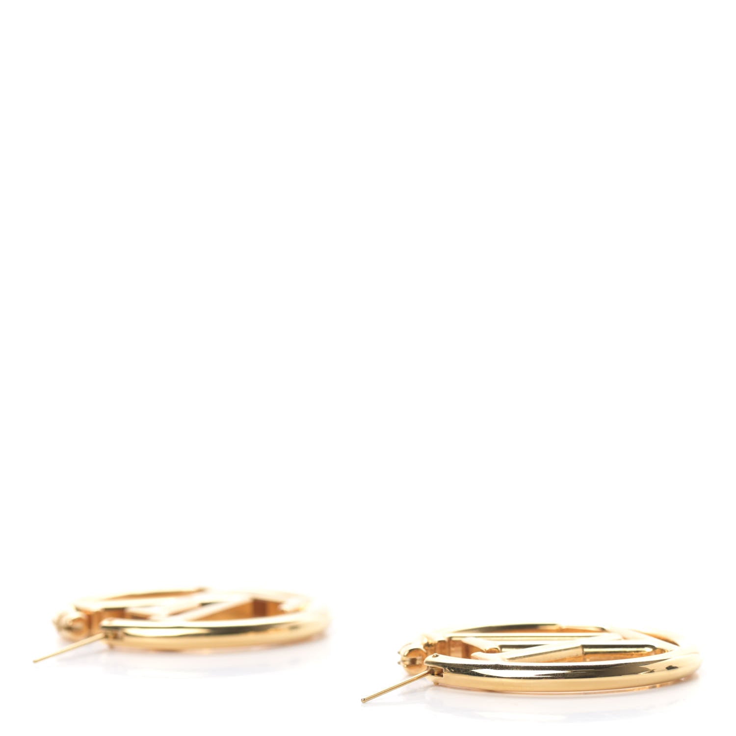 Louis Vuitton Metal Louise Hoop Earrings Gold 4 of 5