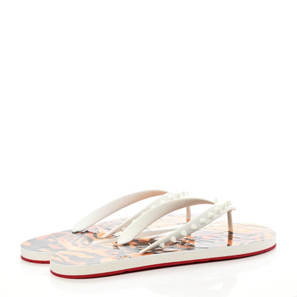 Christian Louboutin Rubber Spike Bengale Loubi Donna Flip Flop 44 White Multicolor 4 of 8