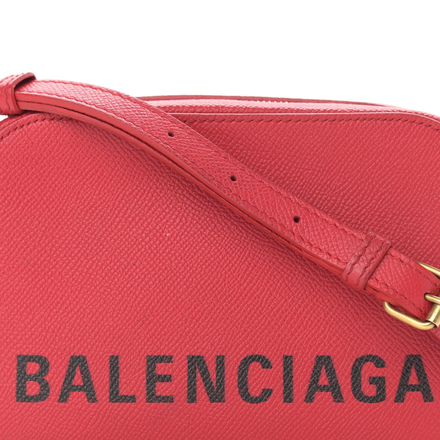 Balenciaga Signature Grained Calfskin Logo XS Ville Camera Bag Rouge Lantern Black 7 of 12