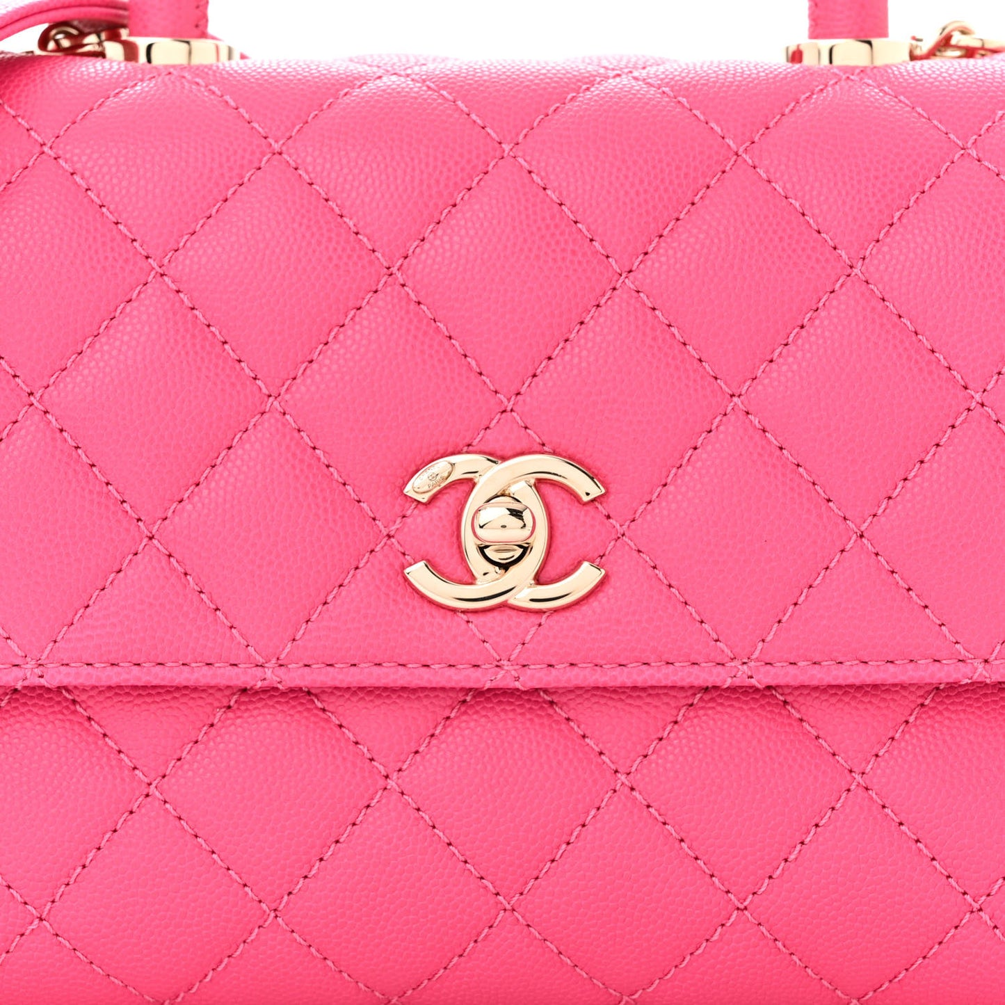 Caviar Quilted Mini Coco Handle Flap Rose