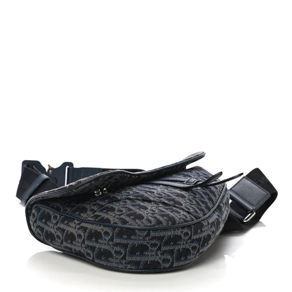 Christian Dior Oblique Mens Saddle Bag Black Blue 3 of 11