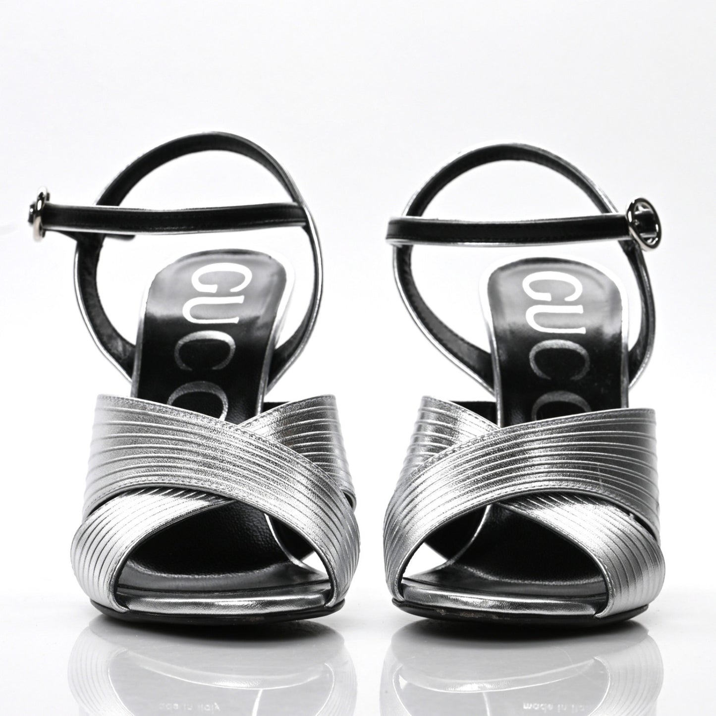 Malaga Kid Webby Crossover High Heel Sandals 37 Silver