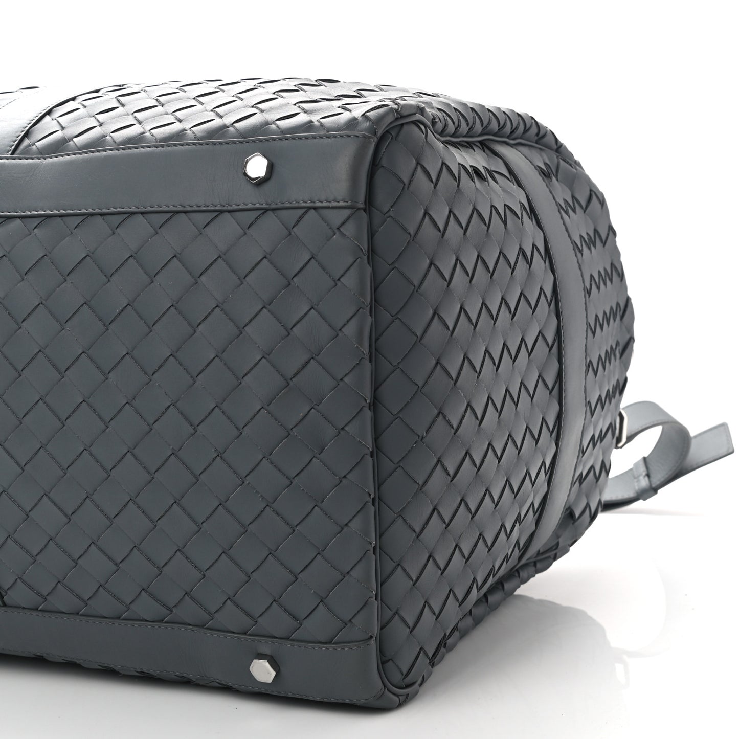 Nappa Intrecciato Large Holdall Duffel Grey