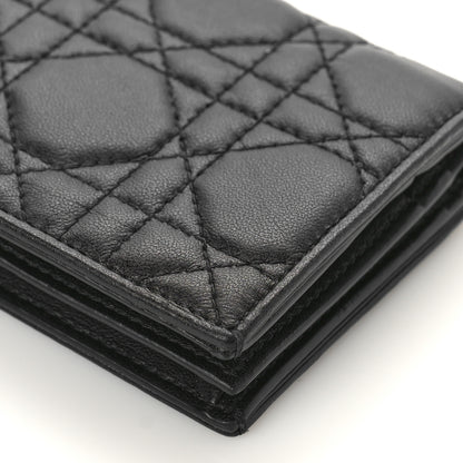 Christian Dior Lambskin Cannage Mini Lady Dior Wallet Black 8 of 8