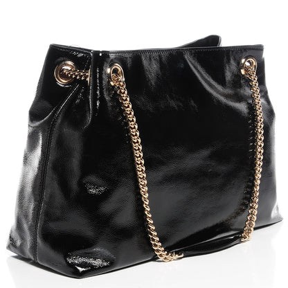 Gucci Patent Medium Soho Chain Shoulder Bag Black 3 of 7