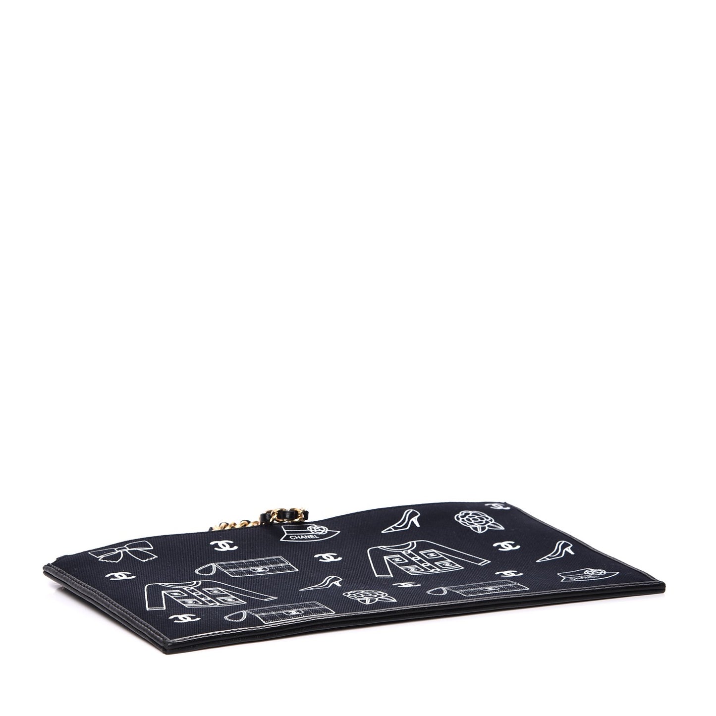 Printed Canvas Symbols Pochette Black