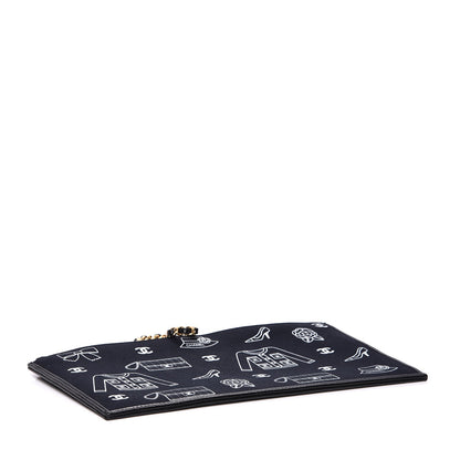 Chanel Printed Canvas Symbols Pochette Black 4 of 8