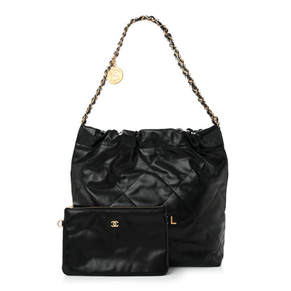 Chanel Shiny Calfskin Quilted Small Chanel 22 Black 3 of 11