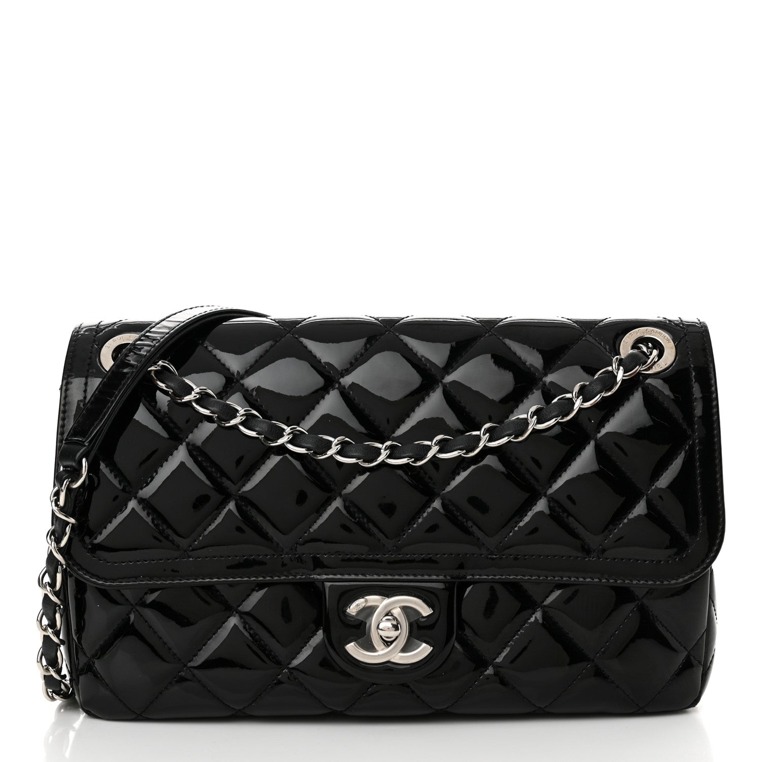 Chanel Patent Quilted Large Coco Shine Flap Black 1 of 13