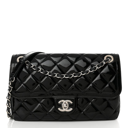 Chanel Patent Quilted Large Coco Shine Flap Black 1 of 13