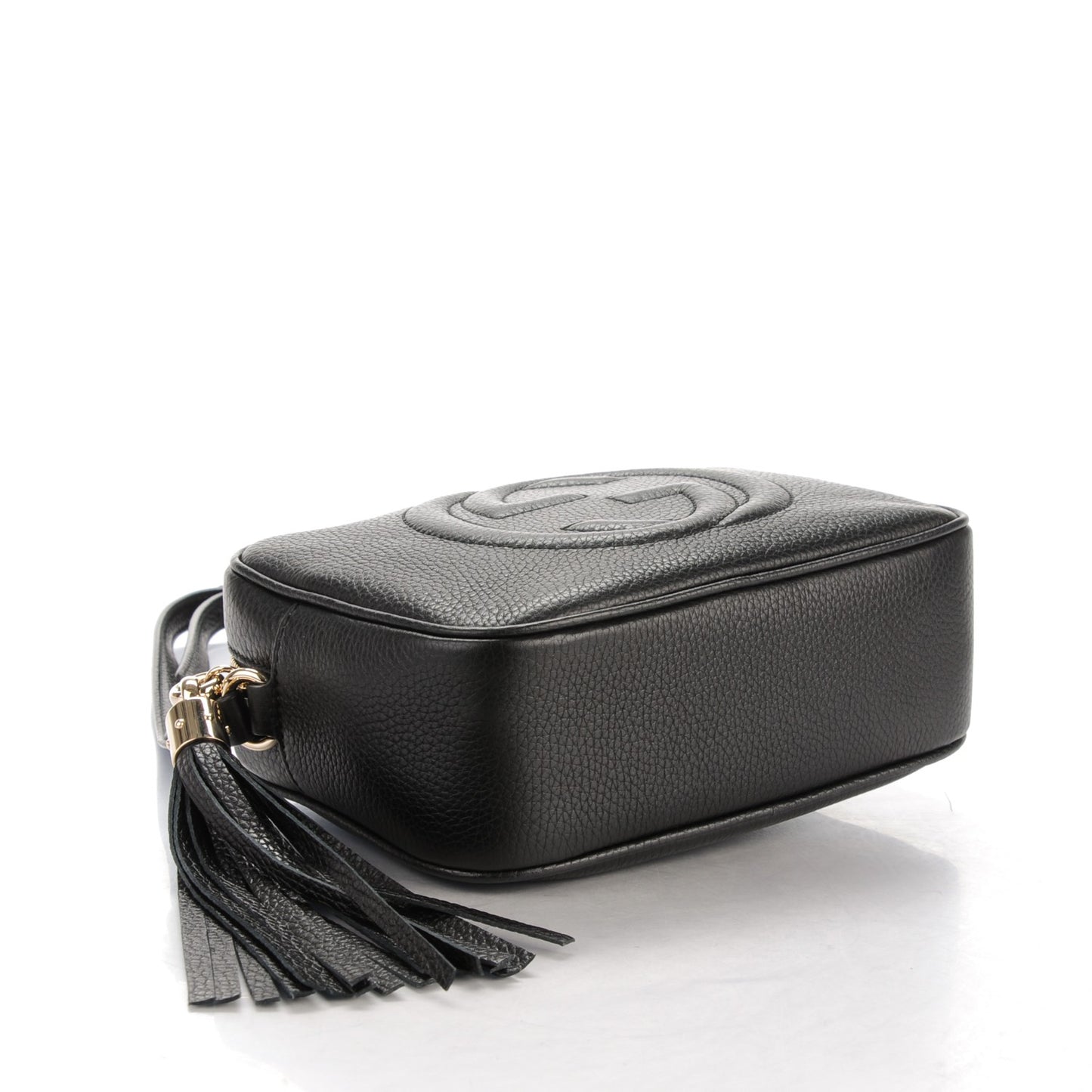 Pebbled Calfskin Small Soho Disco Bag Black