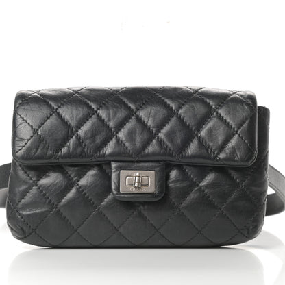 Chanel Calfskin Quilted 2.55 Reissue Flap Belt Bag Clutch Black 8 of 14