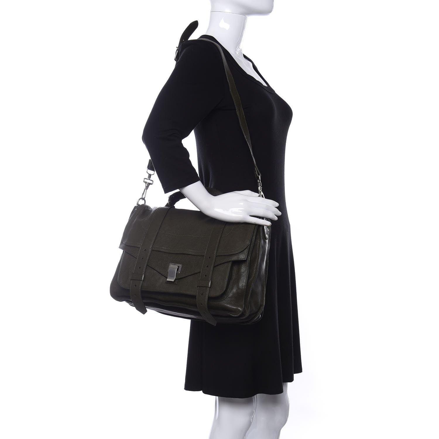 Proenza Schouler Lambskin Large PS1 Satchel Military 2 of 13