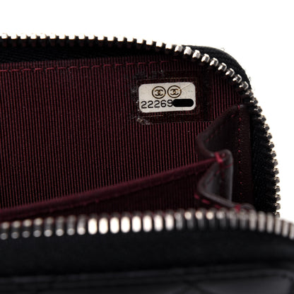 Chanel Lambskin Quilted Zip Coin Purse Black 7 of 12