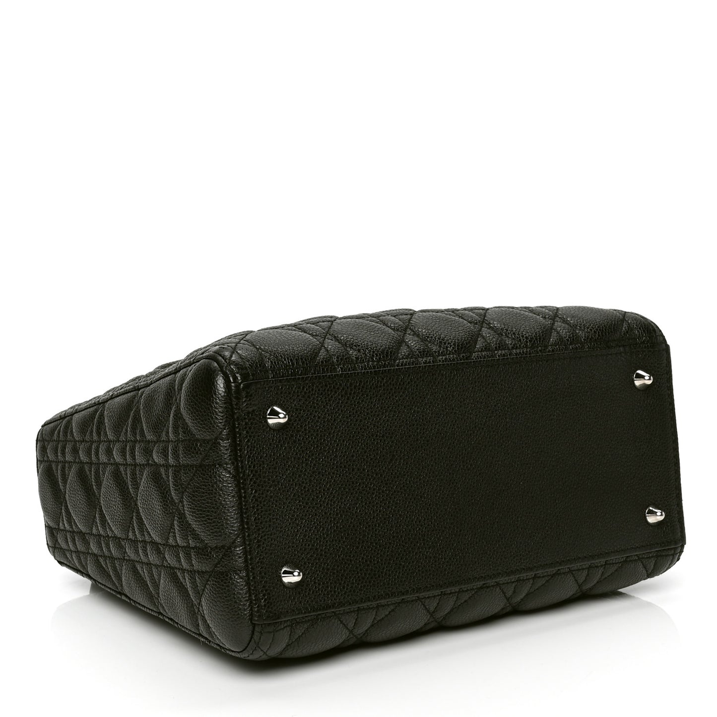 Grained Calfskin Cannage Medium Lady Dior Black