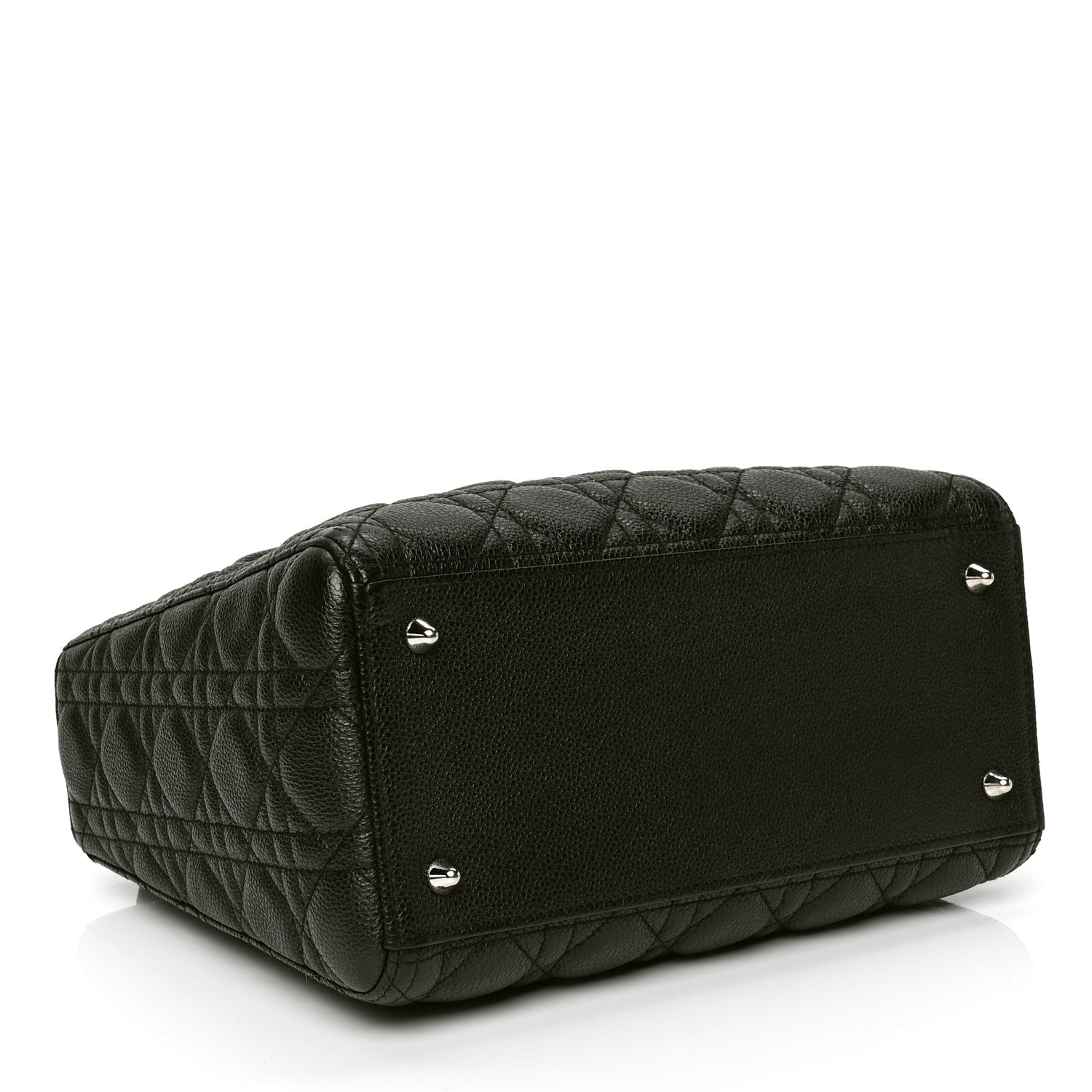 Christian Dior Grained Calfskin Cannage Medium Lady Dior Black 3 of 4