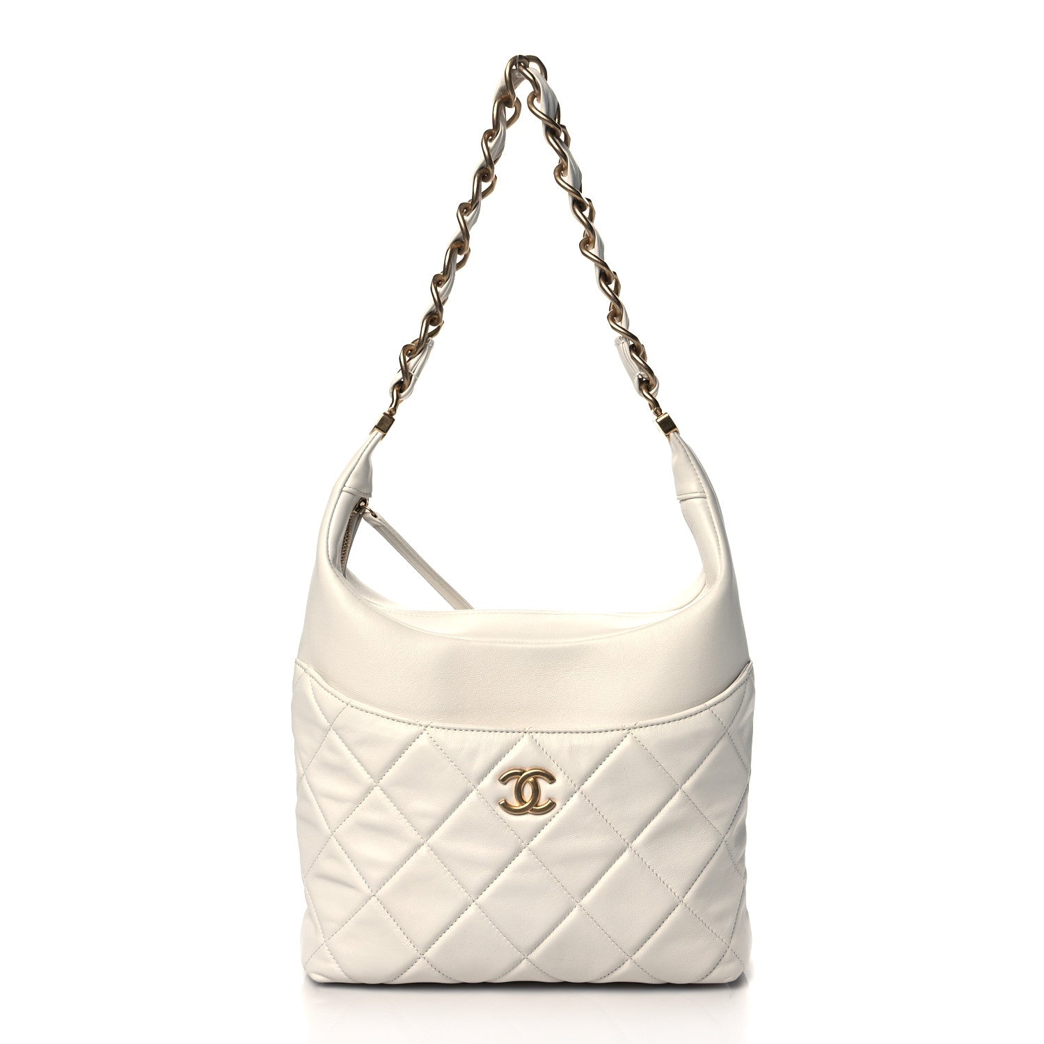 Chanel Calfskin Quilted Close To Me Hobo White 1 of 10