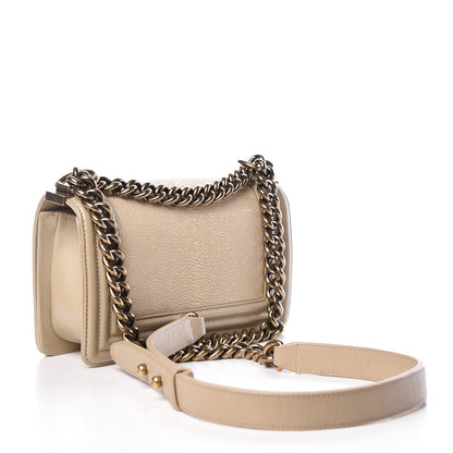 Chanel Galuchat Stingray Small Boy Flap Beige 4 of 16