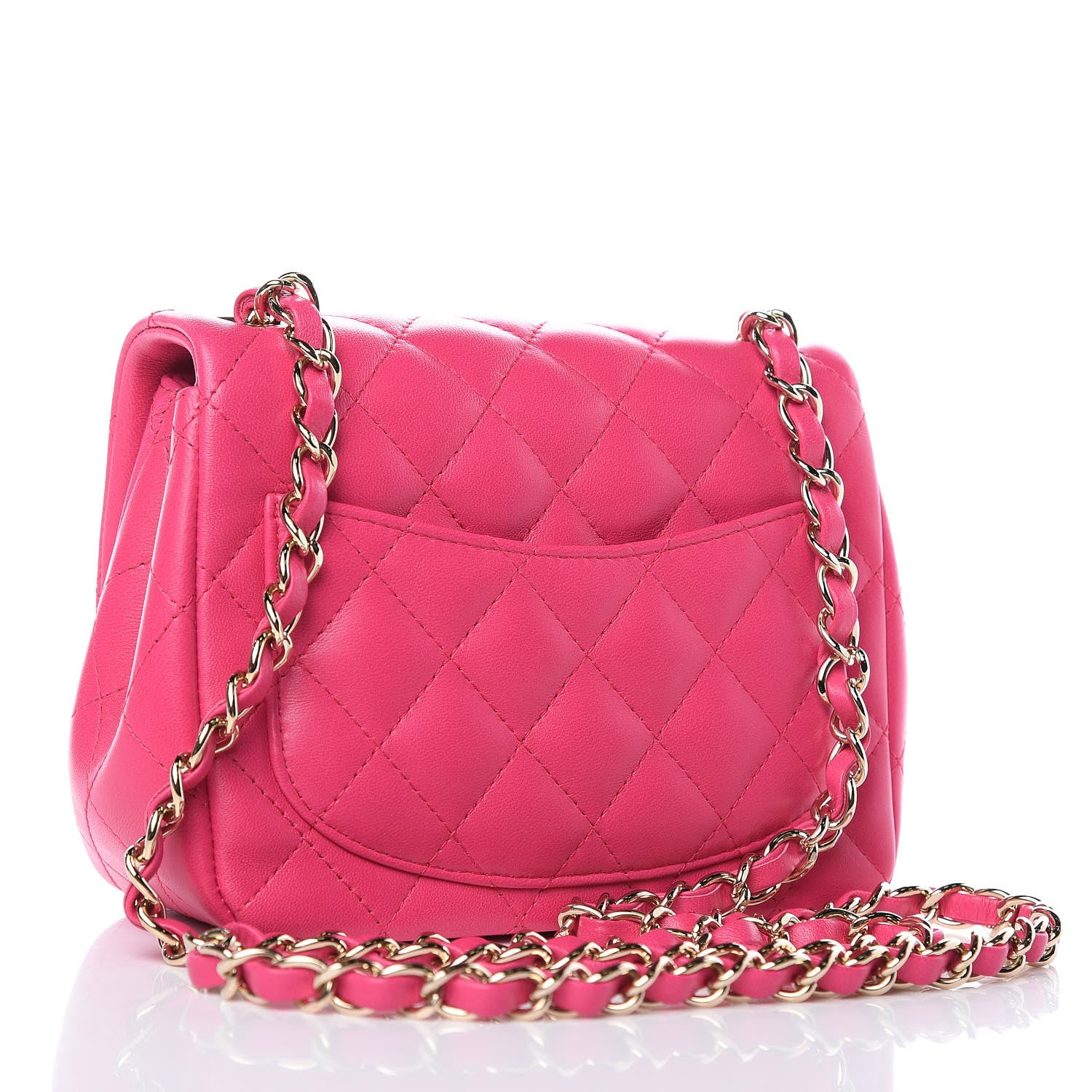 Chanel Lambskin Quilted Mini Square Flap Fuchsia 3 of 9