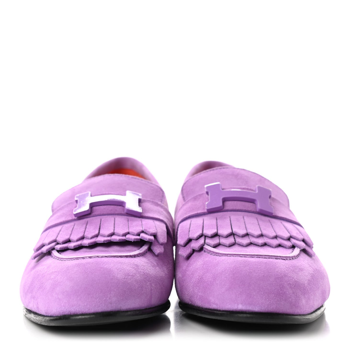 Suede Goatskin Womens Royal Loafers 38.5 Violet Parme