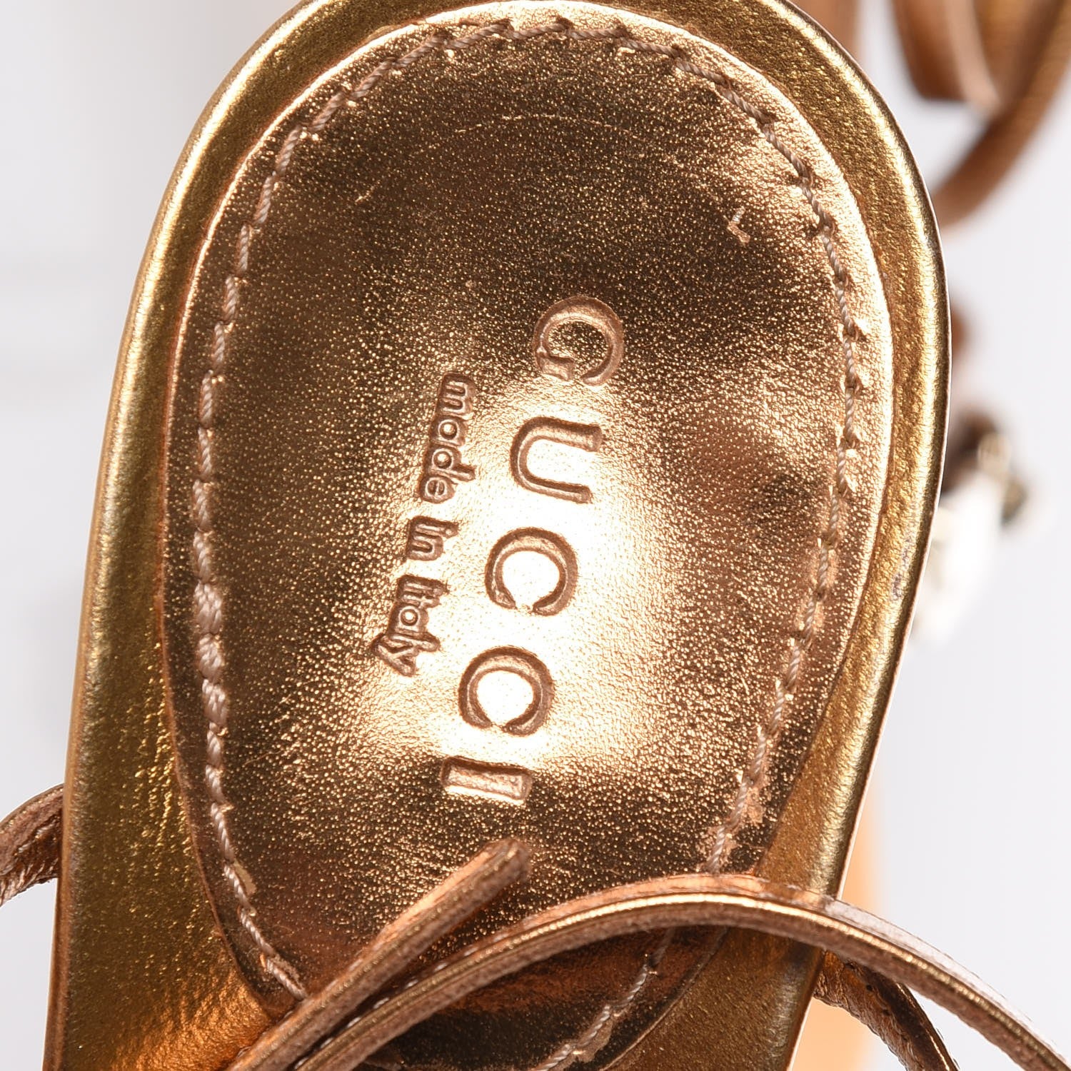 Gucci Metallic Guccissima Strappy Sandals 5 Bronze 9 of 9