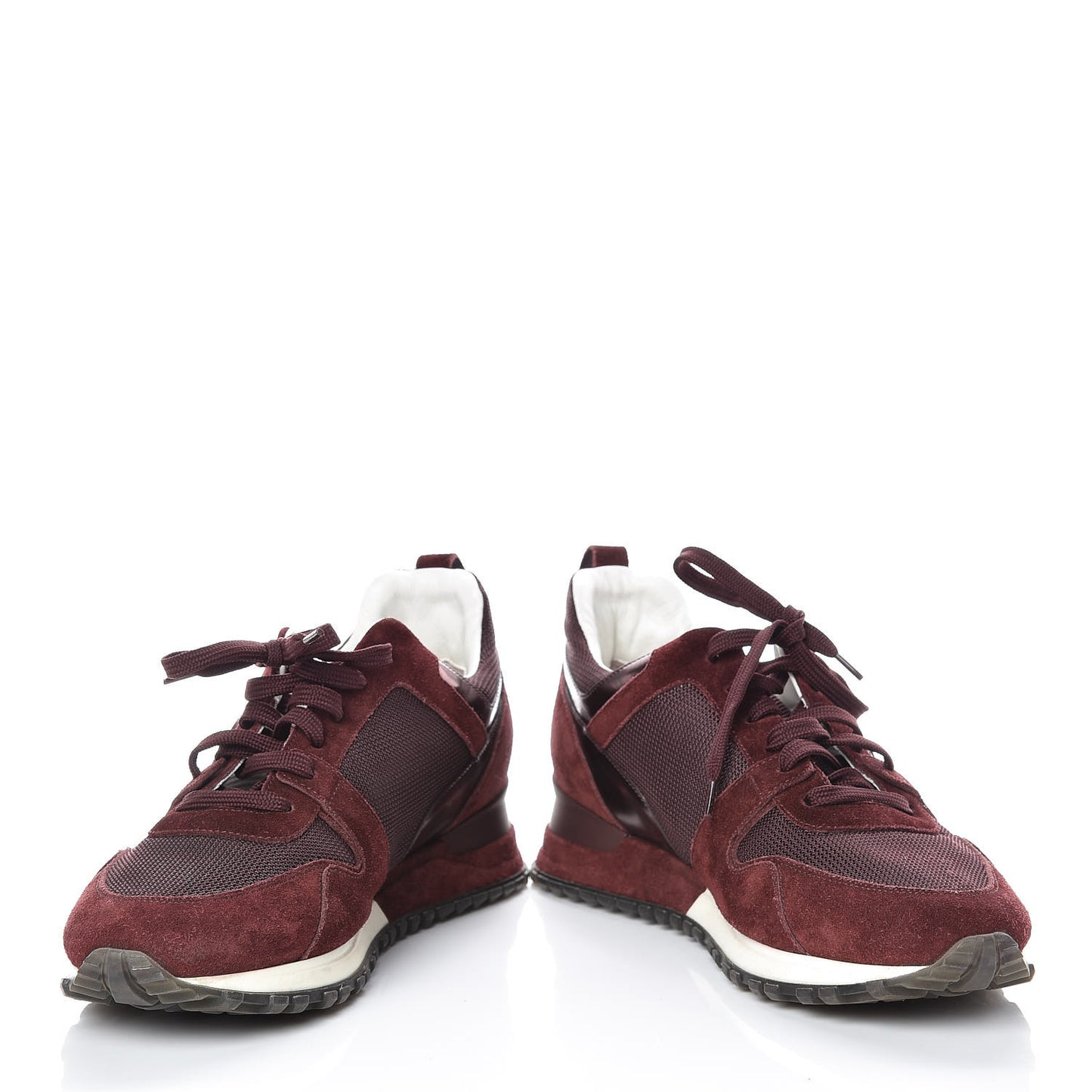 Suede Calfskin Run Away Sneakers 40 Burgundy