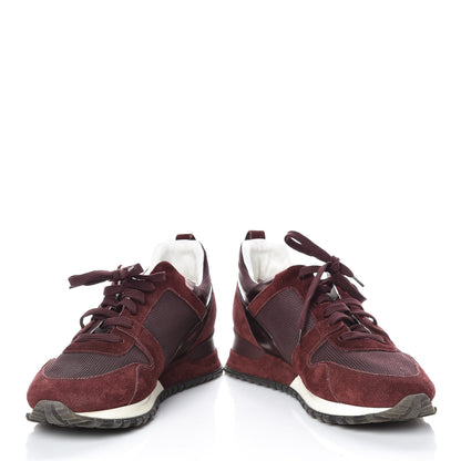 Louis Vuitton Suede Calfskin Run Away Sneakers 40 Burgundy 5 of 9