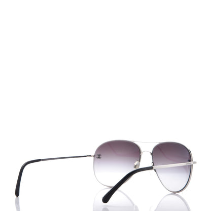 Chanel Aviator CC Sunglasses 4189-T-Q Silver 4 of 11