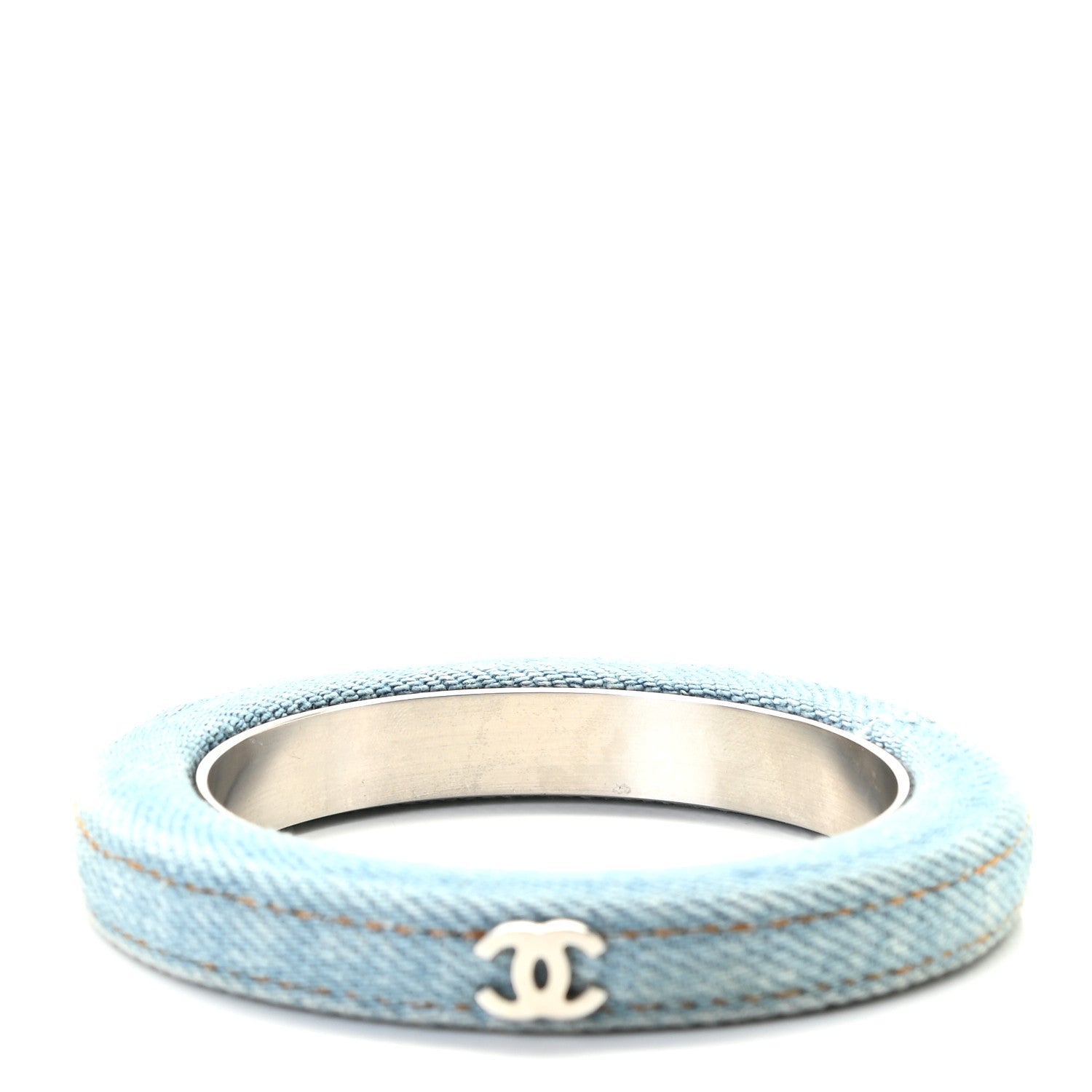 Chanel Denim CC Narrow Bangle M Blue 3 of 3