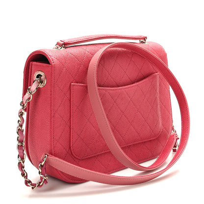 Chanel Grained Calfskin Quilted Medium Cuba Top Handle Flap Pink 3 of 9