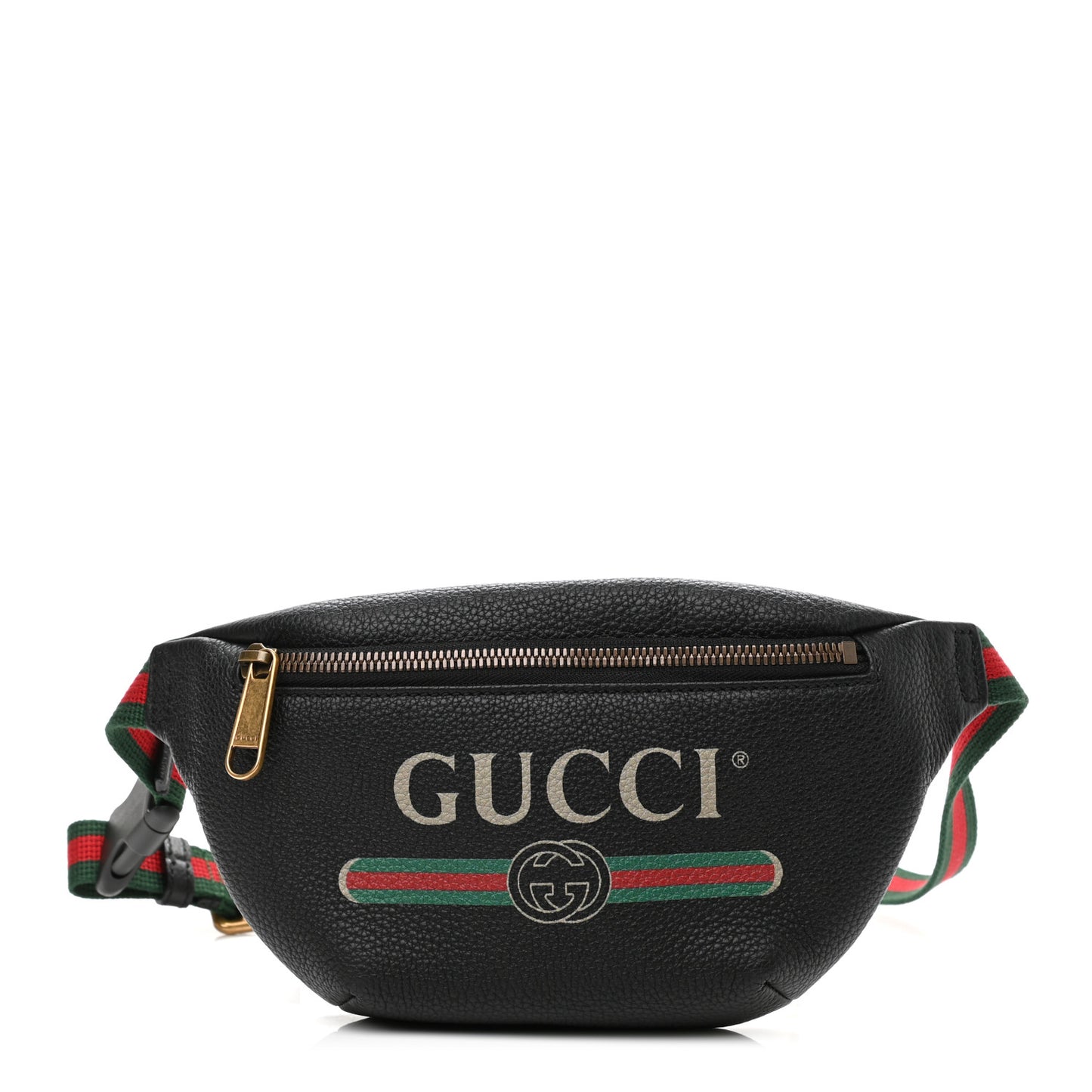 Grained Calfskin Small Logo Belt Bag Black