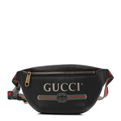 Gucci Grained Calfskin Small Logo Belt Bag Black 1 of 10