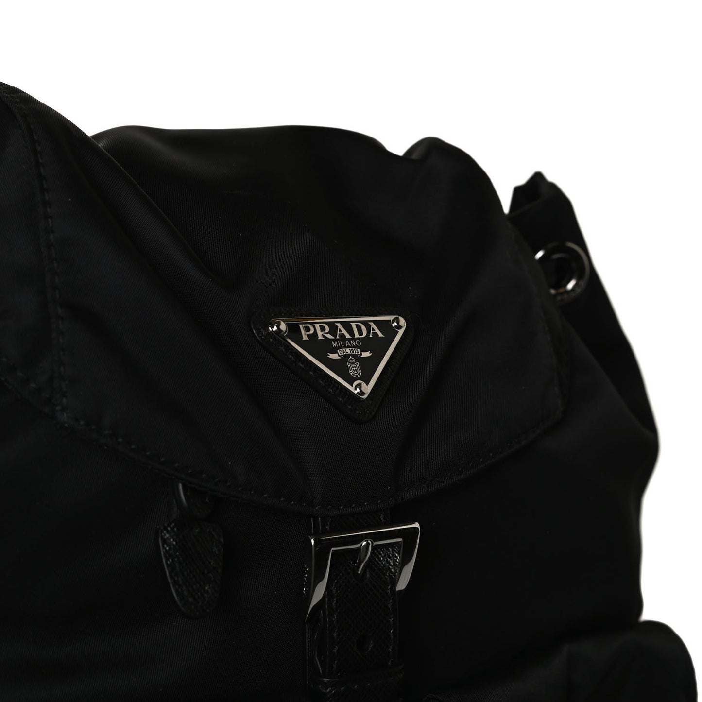 Tessuto Nylon Saffiano Small Backpack Black