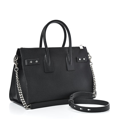 Saint Laurent Grained Calfskin Small Supple Sac De Jour Duffle Black 2 of 11