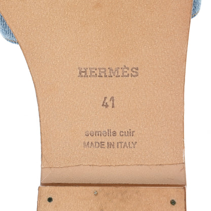 Hermes Denim Canvas Oran Sandals 41 Bleu Clair 6 of 9
