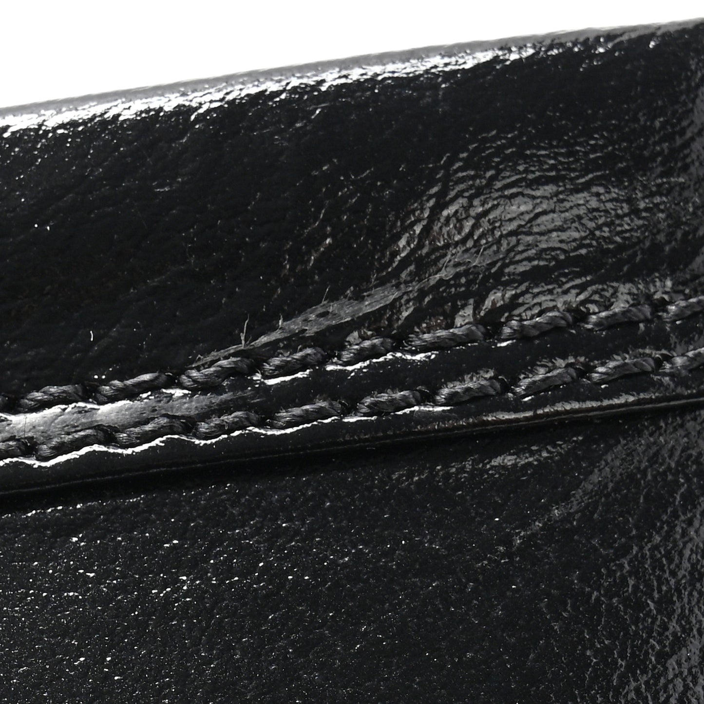 Shiny Crumpled Calfskin CC Mocassin Loafers 38 Black