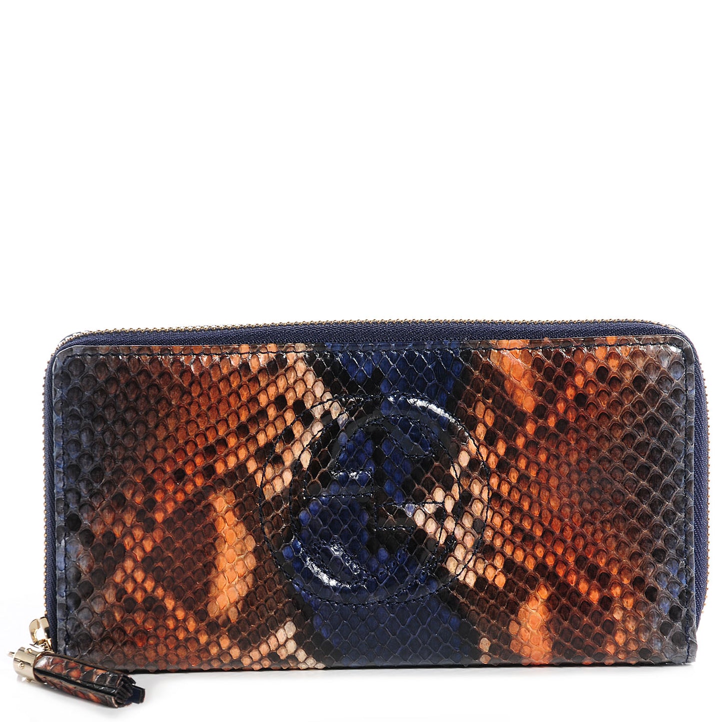 Python Soho Zip Around Wallet Blue Sienna