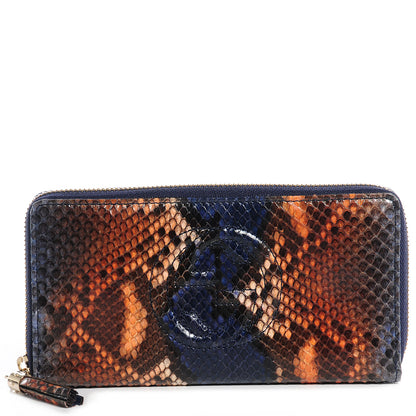 Gucci Python Soho Zip Around Wallet Blue Sienna 1 of 7