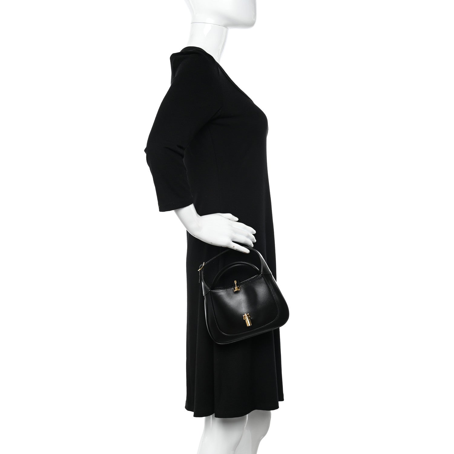 Gucci Boarded Dyana Lux Calfskin Mini Jackie 1961 Hobo Black 2 of 9