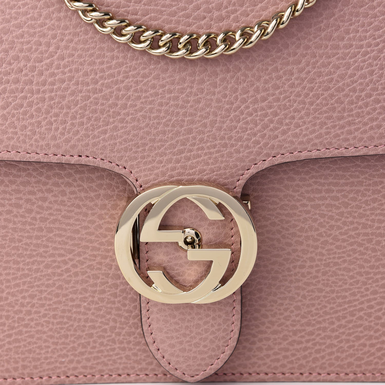 Gucci Dollar Calfskin Interlocking G Shoulder Bag Soft Pink 8 of 8