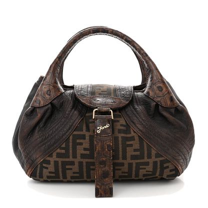 Fendi Zucca Nappa Nuvolata Vitello Tortuga Small Spy Tobacco Moro 1 of 16