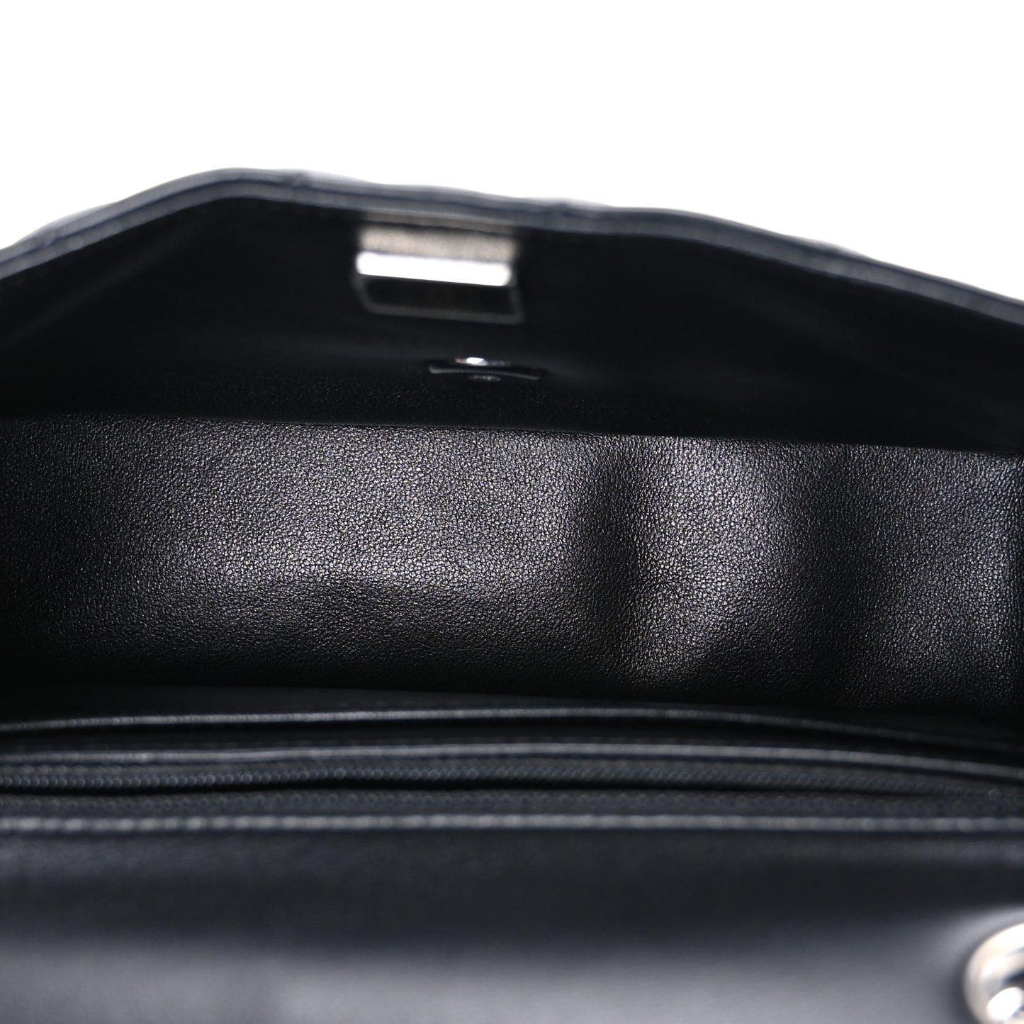 Lambskin Quilted Mini Rectangular Flap Black