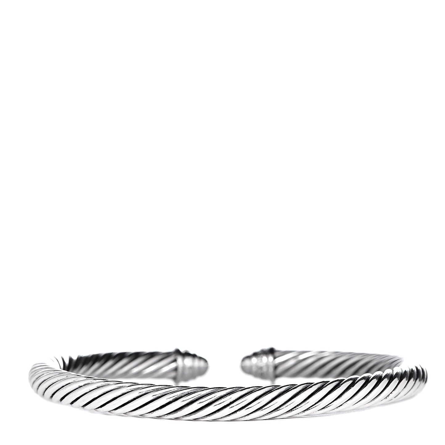 Sterling Silver Diamond 5mm Cable Classics Dome Bracelet
