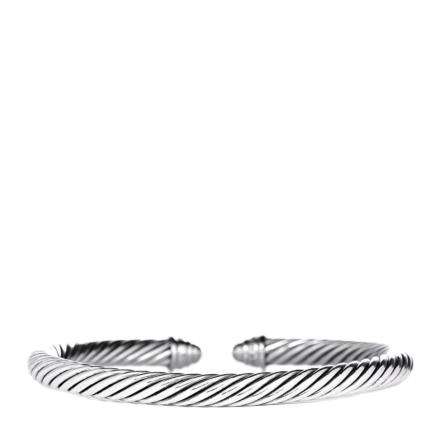 David Yurman Sterling Silver Diamond 5mm Cable Classics Dome Bracelet 3 of 5