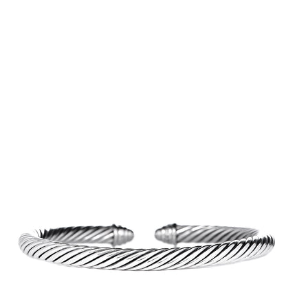 David Yurman Sterling Silver Diamond 5mm Cable Classics Dome Bracelet 3 of 5