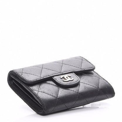 Chanel Lambskin Quilted Flap Card Holder Wallet Black 3 of 8